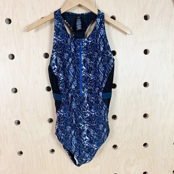 Sweaty Betty Women’s Wave Swimsuit in Blue Snake Print Size Small - Picture 2 of 7